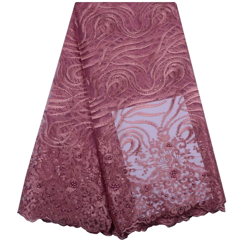 New 2018 Latest Pearl French Nigerian Lace Fabric High Quality Tulle African Wedding 1094 | Дом и сад