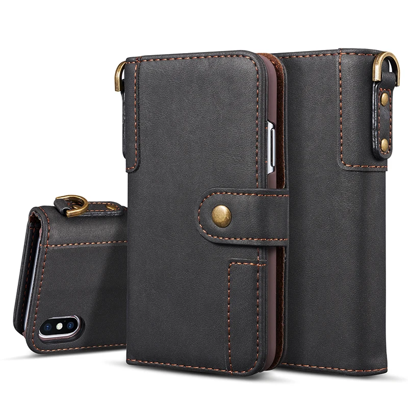 

Luxury Cow Leather Case For iPhone X XR XS Max 8 7 Plus Case Flip Magnetic Wallet Cover For iPhone 6 6S Plus 5 5S SE Phone Cases