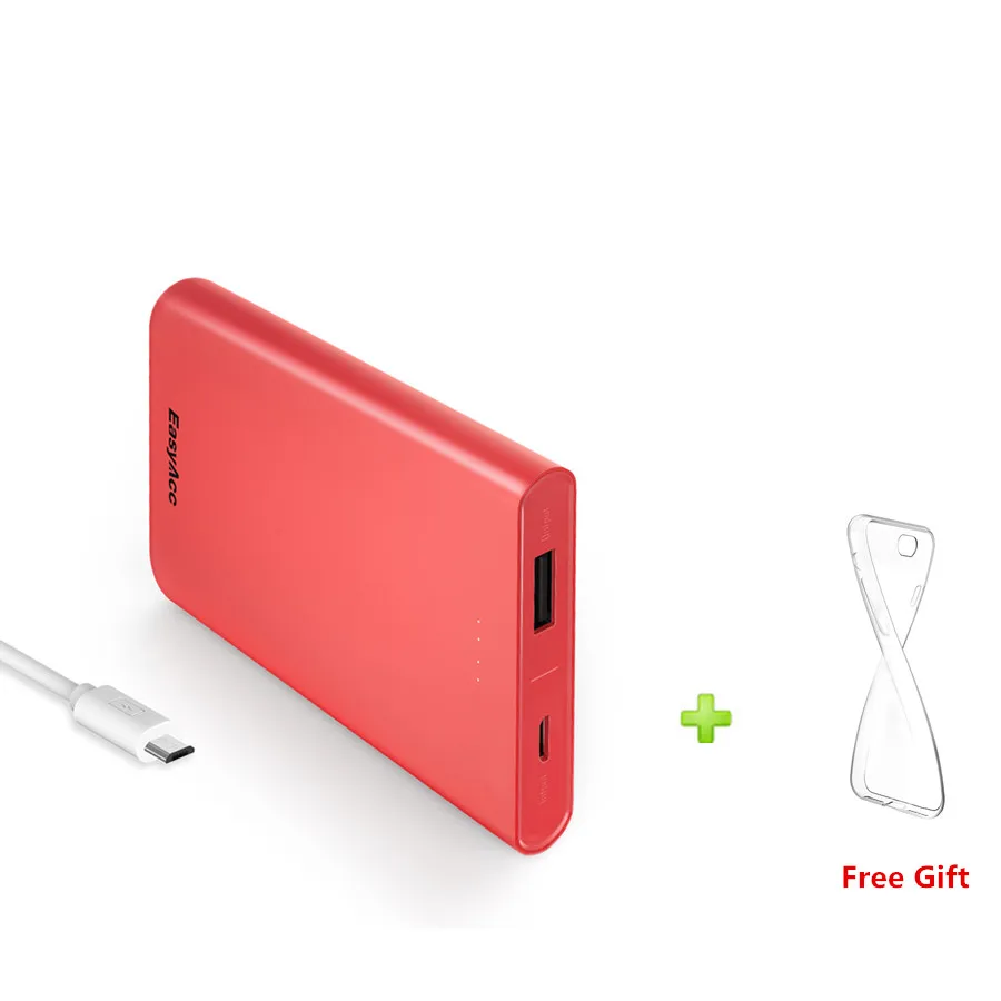 Easyacc 5 V/2A 10000 мА/ч Мощность внешний аккумулятор ультра тонкий Bank Micro USB Портативный