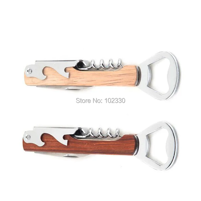 100pcs Wood Handle Wine Opener Multifunction Portable Wine Screw