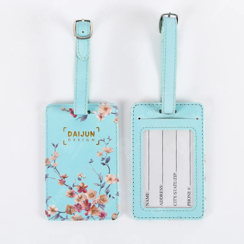 

Custom color printed PU leather travel luggage tag
