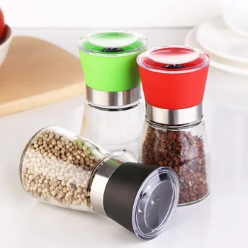 

2018 Newest Hot Creative Stainless Steel Mill Salt Pepper DIY Manual Bottle Grinder Glass Kitchen Tool Pepper Grinder Bottle