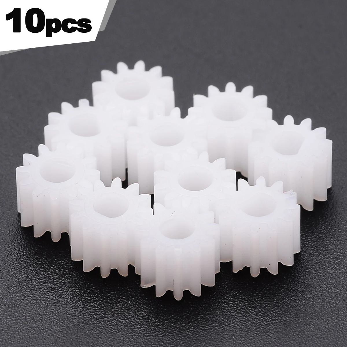 10pcs 1012DF 12 Teeth Plastic Gear D Shape Hole 3mm  Plastic Gear M0.5 Toy Gear For N20 D-Axis DIY Car Robot Motor