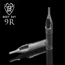 50 шт 9R стерильные серые одноразовые наконечники для татуировки Короткие пластиковые наконечники иглы для тату аксессуары для боди-арта