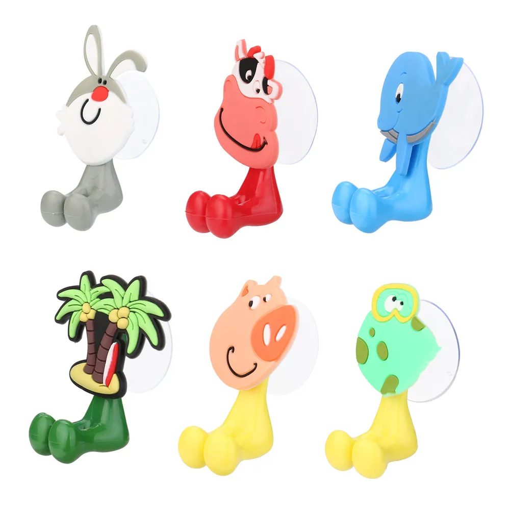 Bathroom Accessories Newest 3D Cartoon Animal Cute Sucker Toothbrush kitchen Wall Holder Suction Cup Decoration High Quality