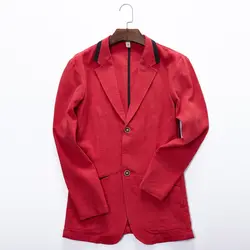 2018 весна и осень Для мужчин модный бренд Винтаж Японии Стиль черный, красный белье Свободные куртка костюм Мужской Повседневная куртка