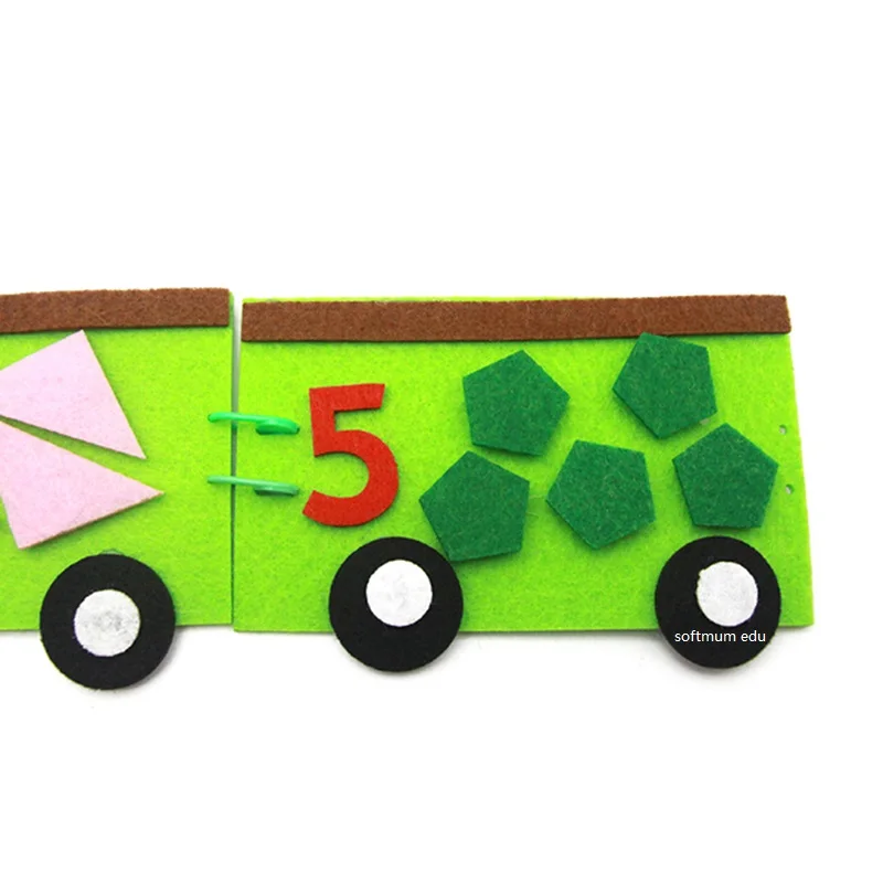 DIY Мини поезд математические игрушки дошкольное образование по методу Монтессори помощь для детского сада Играем ручками ткань игрушка