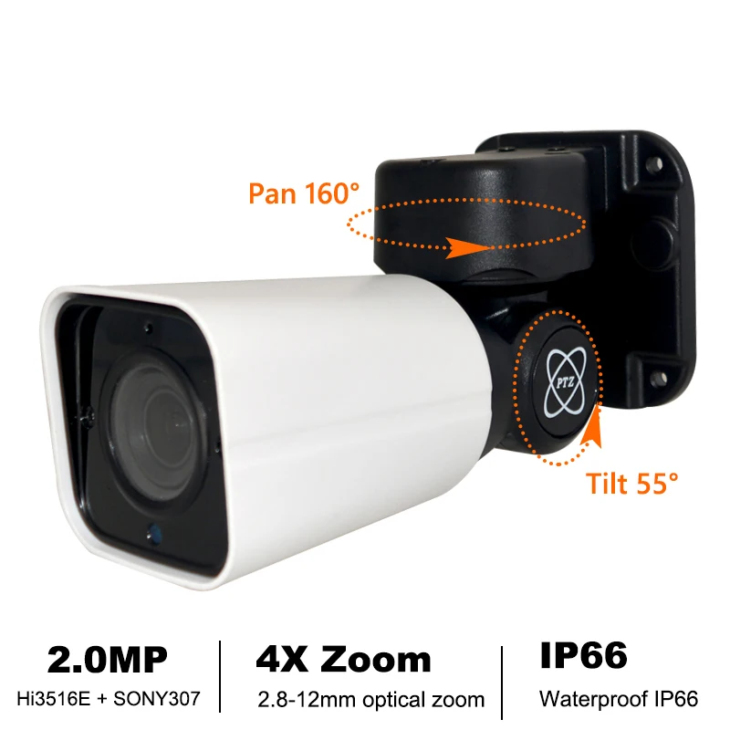 IP камера Yanivision PTZ Bullet 1080P Full HD 4X оптический зум IP66 водонепроницаемая Инфракрасная