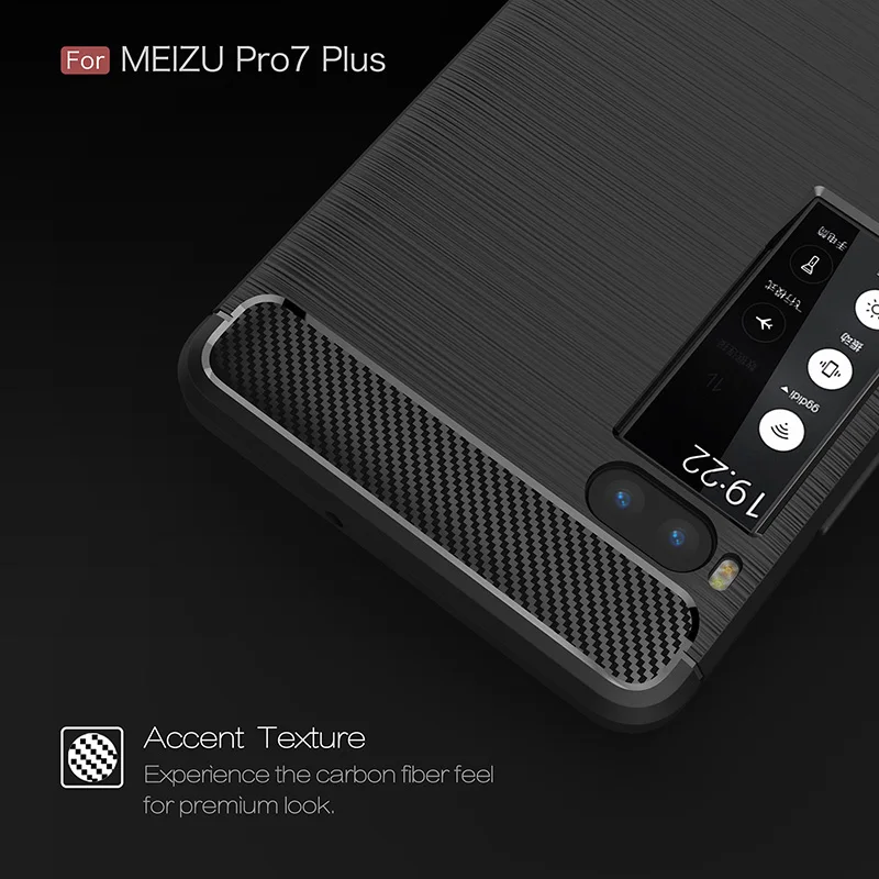 carbon fiber silicone case meizu pro 7 plus (3)