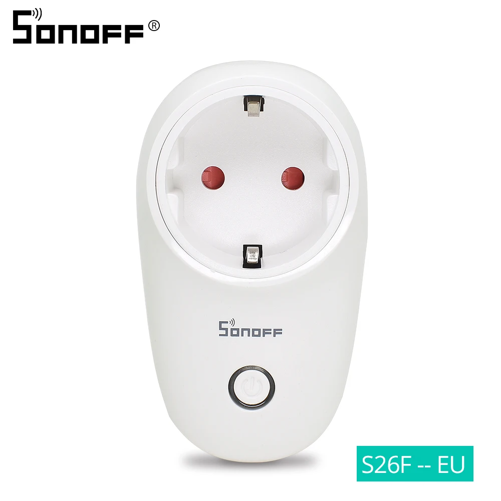 

SONOFF S26 Wifi Smart Socket EU F Plug 220V Wireless Remote Control Power Wall Outlet Light Switch Timer 10A Alexa Google Home