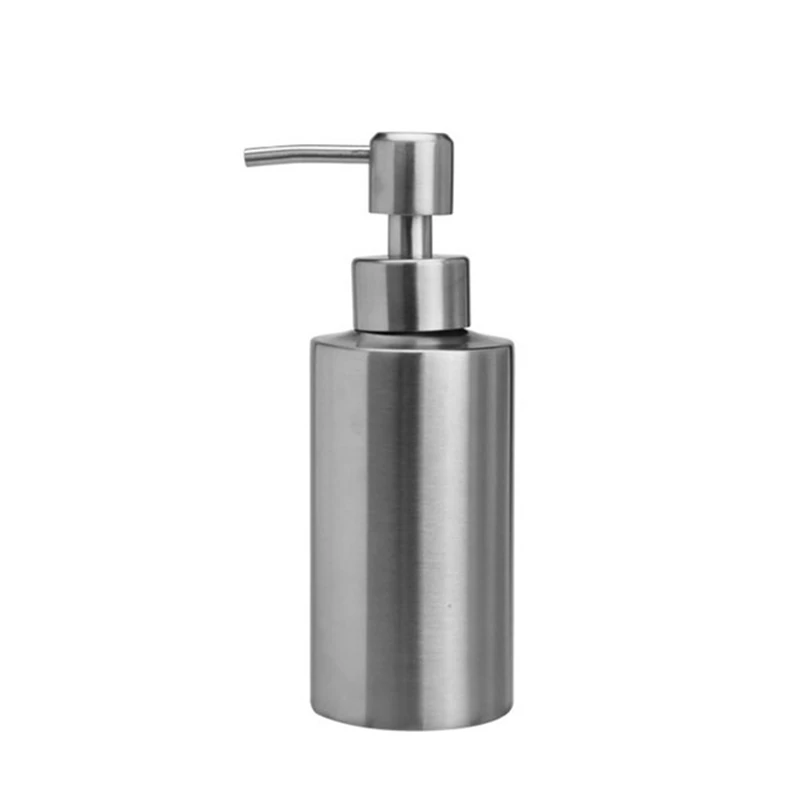 Дозатор жидкого мыла бутылка для геля 304 нержавеющая сталь кухня ванная комната лосьон насос 250 мл - Цвет: Silver