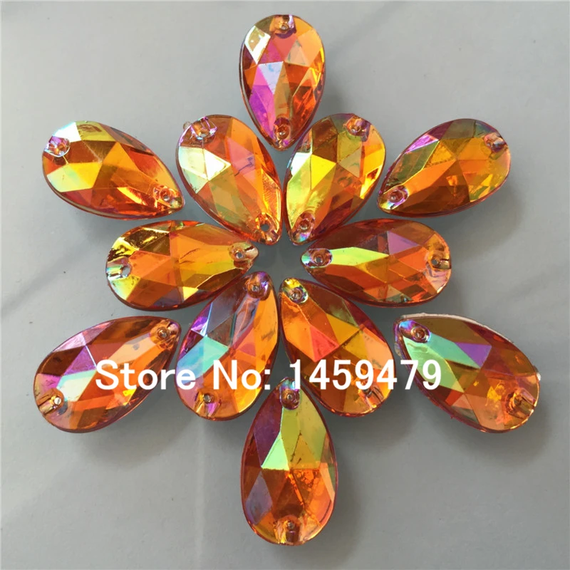 Оптовая продажа DIY шарики для одежды аксессуары Стразы 40pcs18x11mm капли слез из камня