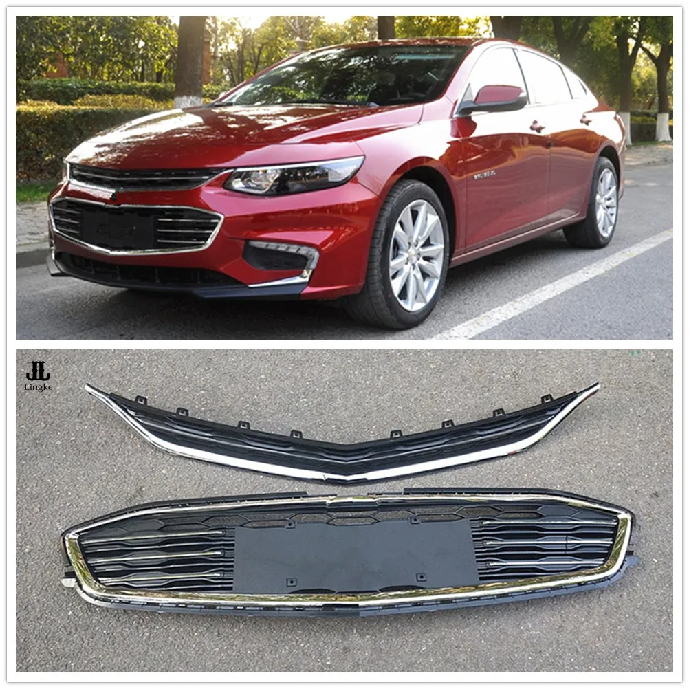 

Front Bumper Mesh Upper Grille + Lower Grill For Chevrolet Malibu XL 2016 2017 2018