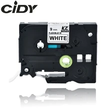 CIDY Tze-FX221 Tz-FX221 черный на белой гибкой этикетке совместимый P touch 9 мм tze FX221 tz FX221 кассета с маркировочной лентой картридж