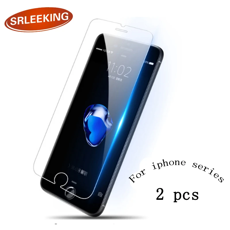 SRLEEKING 2 шт защитное закаленное стекло для iphone 4S 5S 6S 7 8 plus XR Защита экрана XS XMax |