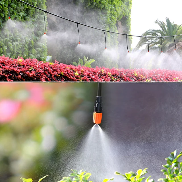 25M Automatic Water Timer Valve Smart Controller Garden Watering DIY Micro Drip Irrigation System With Adjustable Dripper