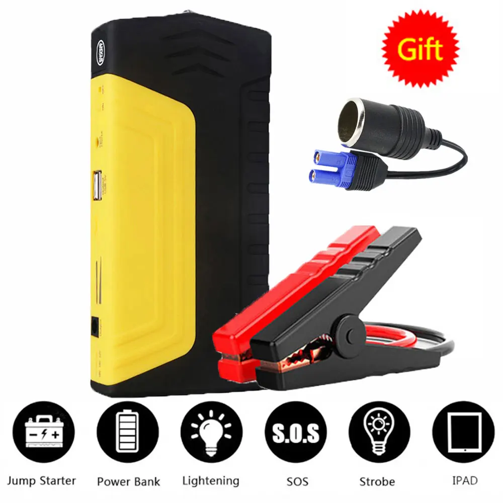 

Muiltifunction Tool Huge Capacity Power Bank 12V SOS LED Lighting Cellphone Quick Charge Starting Device for Car Jump Starter