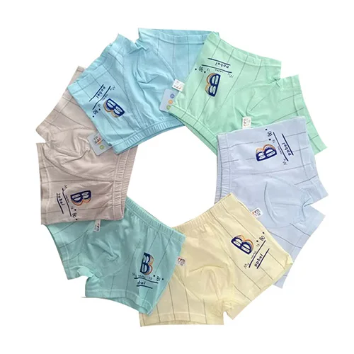 6 Pcs/Lot Children's Teenager Underwear Colorful Boys Shorts Panties Soft Organic Cotton Baby Boy Stripes Kids Underwear 2-7Y - Цвет: Briefs for boys