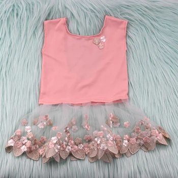 

Newborn Baby Girls Flower Lace Mesh Dress Infant Baby Embroidery Bodysuit Photo Props Shower Gift Newborn Photography Props