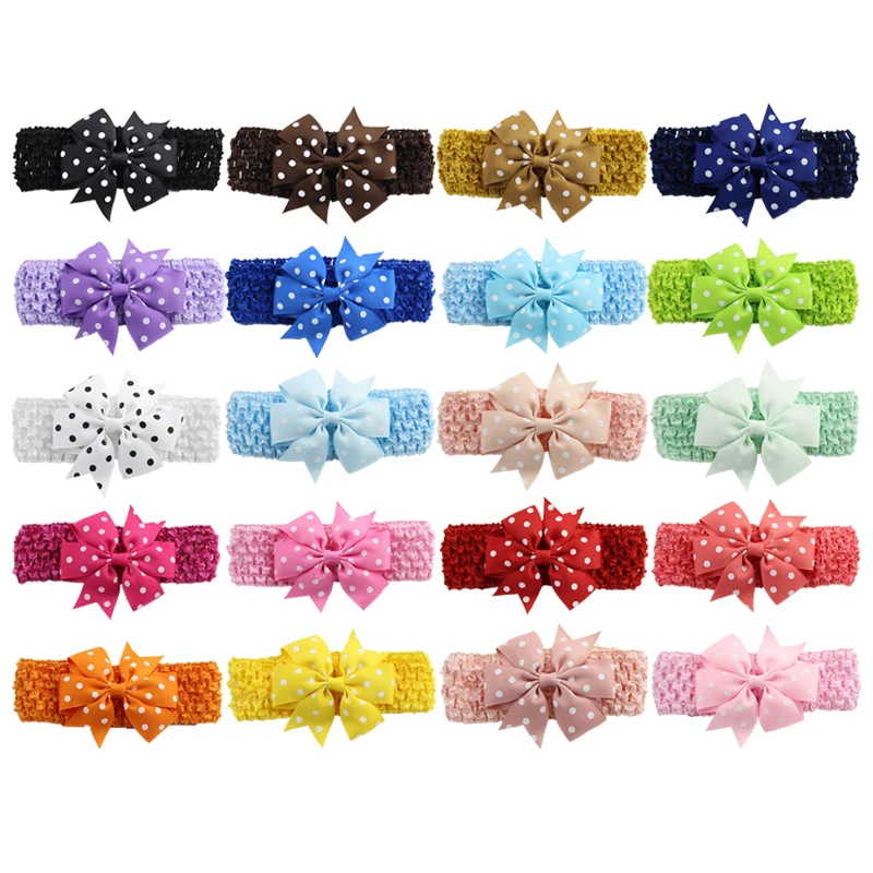 Baby Headbands Newly Design Little Girls Big Flower Elastic Lace Hair Accessories Handmade Flowers Headband (2)
