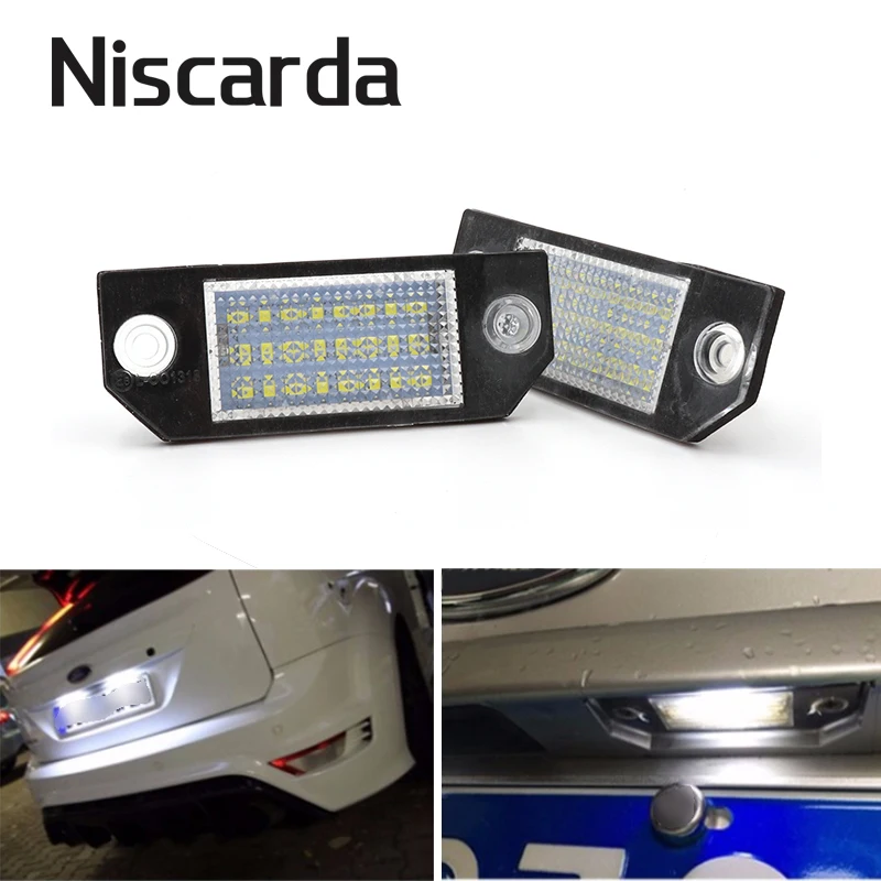 Niscarda 2 шт. Автомобильные светодиодные лампы номерного знака набор ламп белый 6000 К