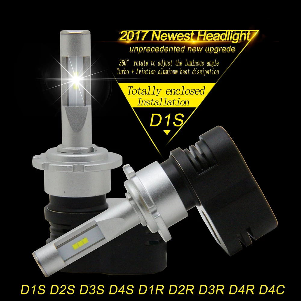 D1S DS D4S D2S лампы 6000 К белый турбо вентилятор фара 60 Вт 9600LM Комплект D1R D2R D3R d4R Замена |