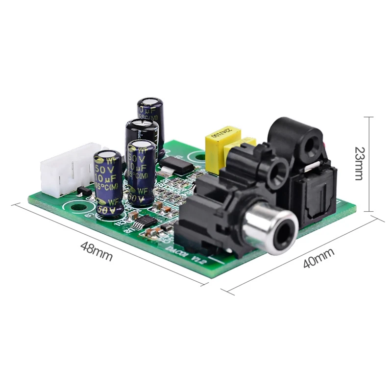 

Dac Digital Decoder Cs8416+Cs4344 Optical Fiber Coaxial Digital Signal Input Stereo Audio Output Decod For Amplifier Diy