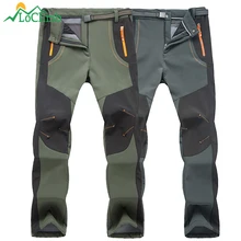 LoClimb мужские и женские зимние походные брюки для кемпинга, спорта на открытом воздухе, теплые флисовые брюки, треккинговые водонепроницаемые лыжные брюки, AM110