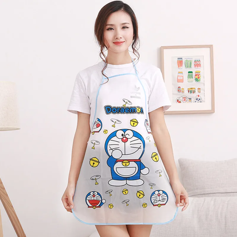 

Cute Cartoon PVC Aprons Practical Simple Waterproof Kitchen Baking Cooking Adjustable Apron Creative Household Cleaning Tools