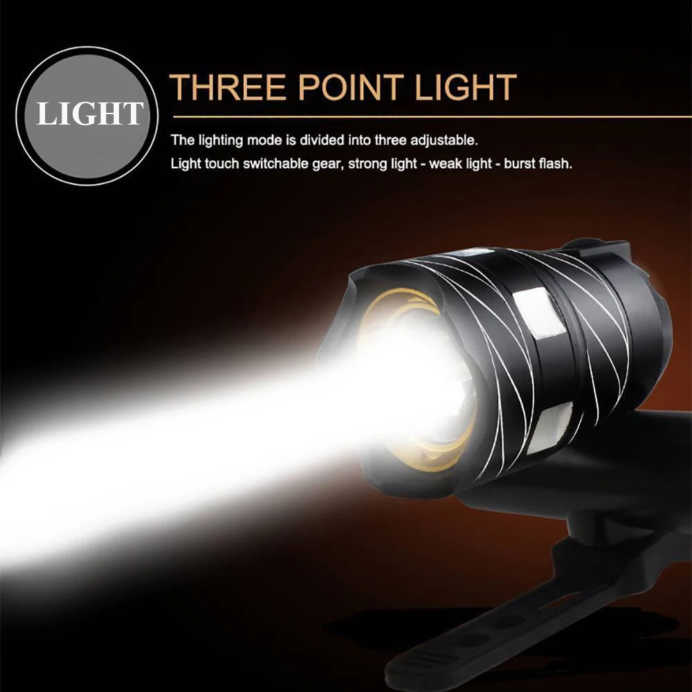 cheap GeorgeM Waterproof Bike Front Light 300LM XML T6 LED Head Lamp USB Rechargeable Fly Cycling Night Riding Front Bicycle Light