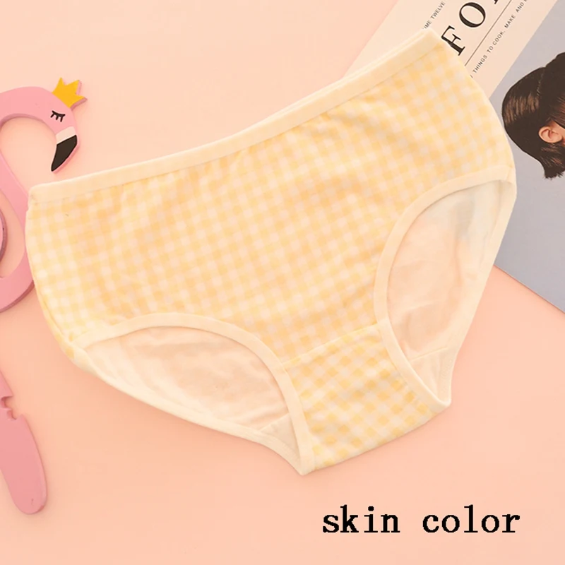 Cotton Sexy Womens Underwears Briefs Fashion Plaid Ladies Panties Breathable Underpants Comfortable Mid Waist Girls Knickers