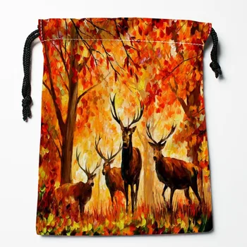 

Best Deer Painting Drawstring Bags Custom Storage Printed Receive Bag Compression Type Bags Size 18X22cm Storage Bags
