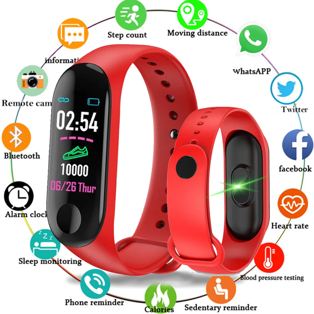 

Fashion Smart Watch Women Men Sport Bracelet Fitness Blood Pressure Heart Rate Monitoring Pedometer Bluetooth Digital Watch