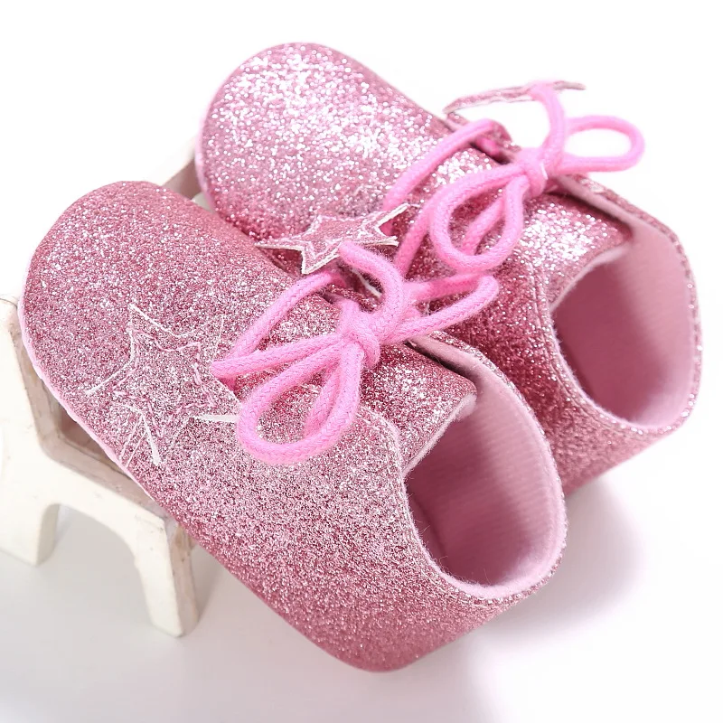 Милая звезда 0 и 1 лет мужская и женская обувь для малышей четыре сезона мягкая подошва PU обувь для отдыха для малышей - Цвет: pink