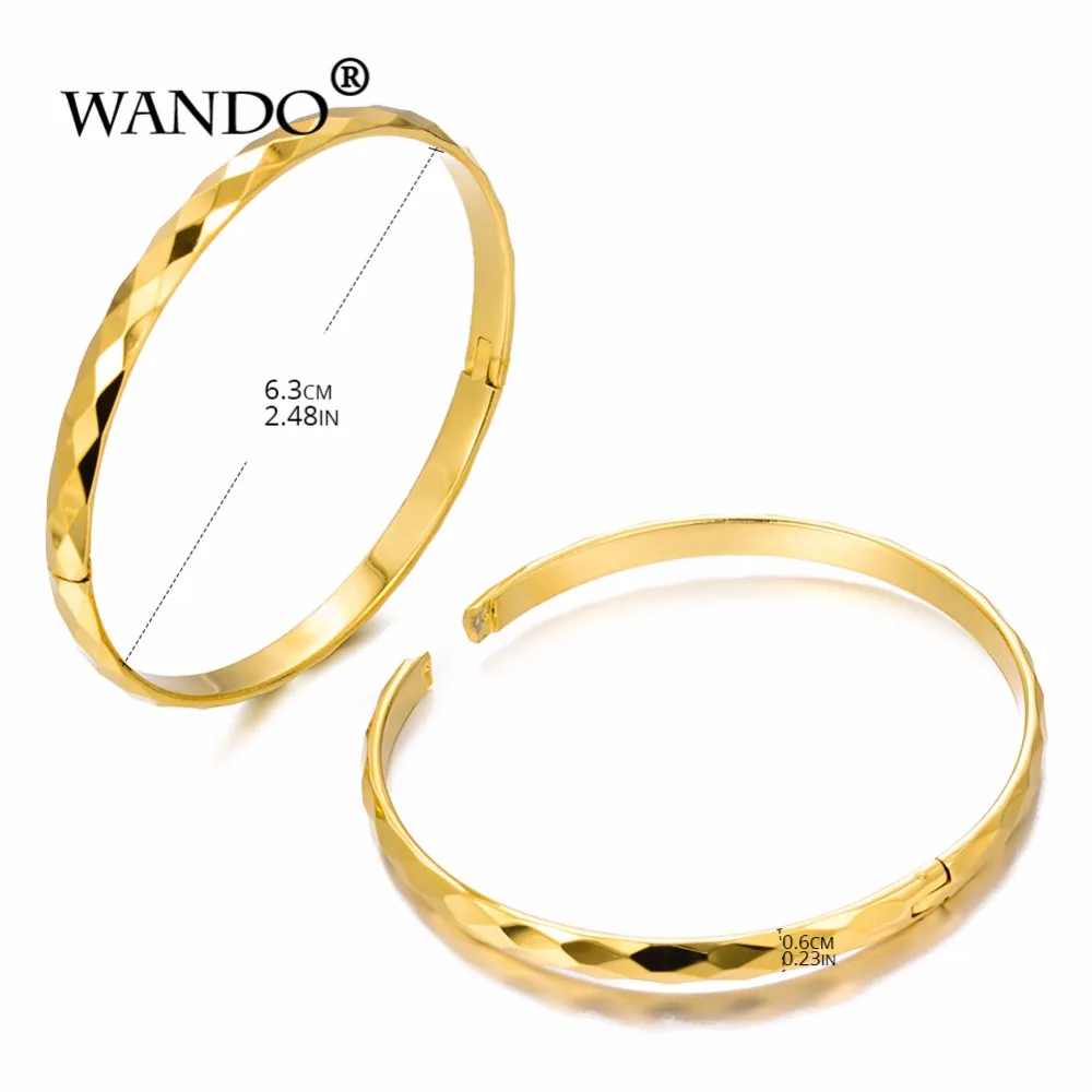 WANDO 2 шт./лот можно открыть золотой браслет для женщин Дубай свадебный невесты