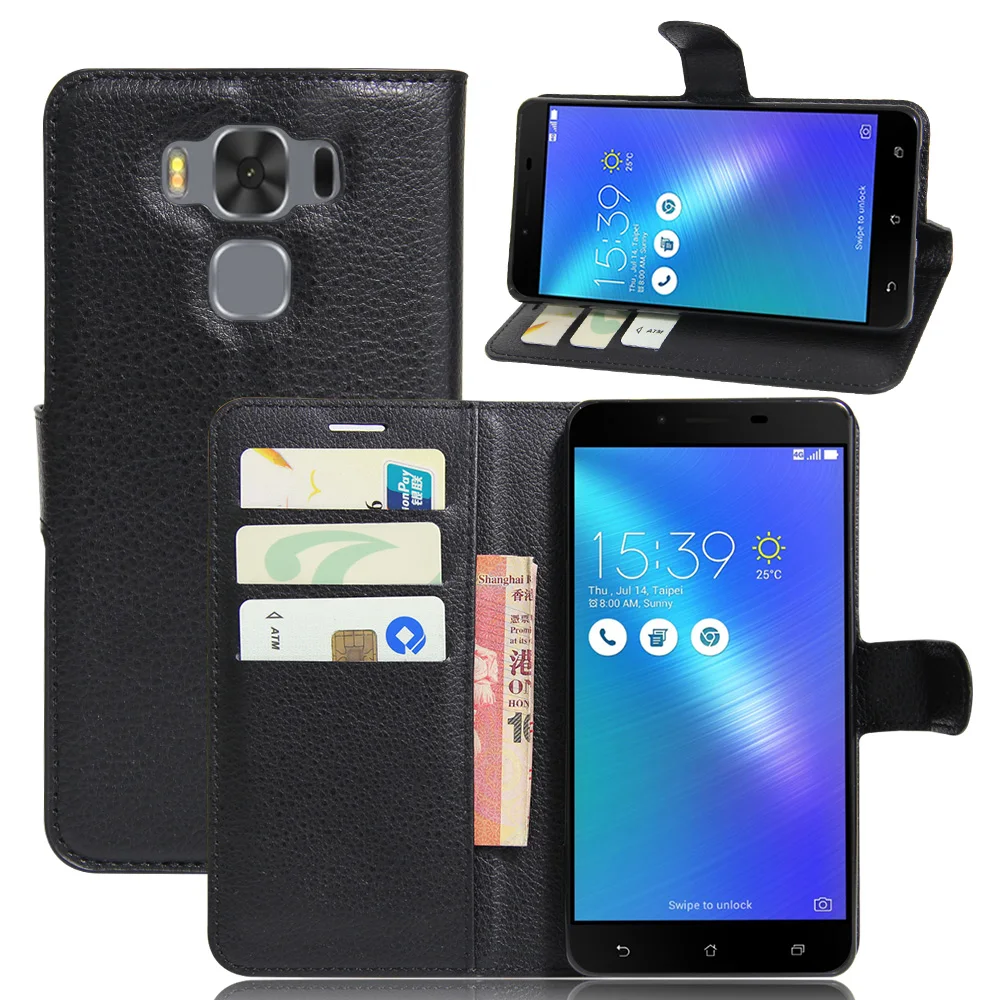 

YINGHUI For Asus Zenfone 3 Max ZC553KL Phone Case Flip PU Leather Case Back Cover for Asus Zenfone 3 Max 5.5" ZC553KL With Stand