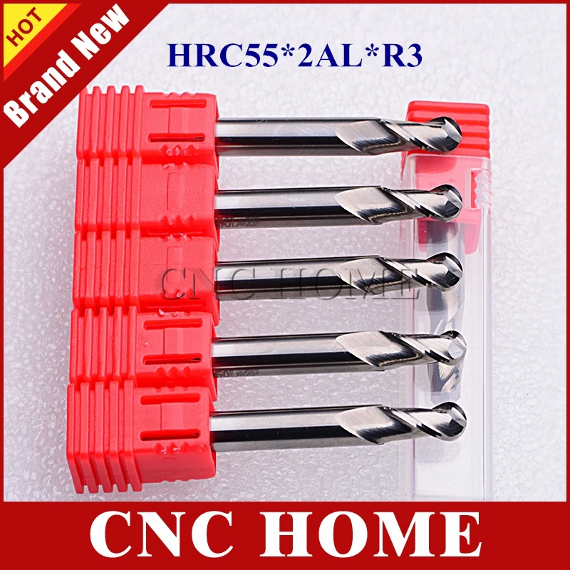 5PCS 6mm HRC45 3 flute Tungsten Carbide End Mill milling cutter CNC for aluminum