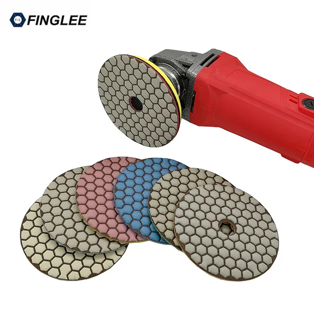 FINGLEE 7pcs/lot 3inch/4inch Angle Grinder Diamond Flexible Dry