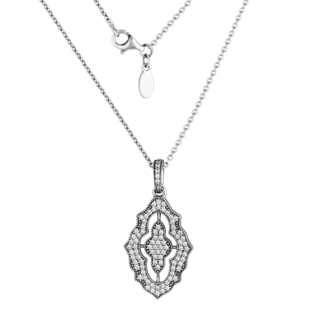 

CKK Pendant Necklace Choker Silver 925 Jewelry Silver Pendant with CZ and Necklace Sterling Silver Necklaces for Women collier
