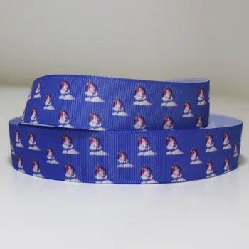 

50yards 7/8" 1" 1.5" 2" 3" 22mm 25mm 38mm 50mm 75mm unicorn printed grosgrain ribbon for headband hair bow hair tie