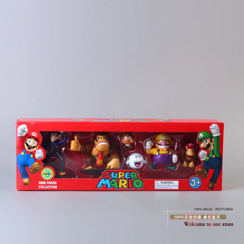 Super Mario Bros Peach Daisy Toad Mario Luigi Wario Yoshi Koopa Donkey Kong PVC Action Figure Toys Dolls 6pcs/set 5 Types Super Mario Bros Peach Daisy Toad Mario Luigi Wario Yoshi Koopa Donkey Kong PVC Action Figure Toys Dolls 6pcs/set 5 Types