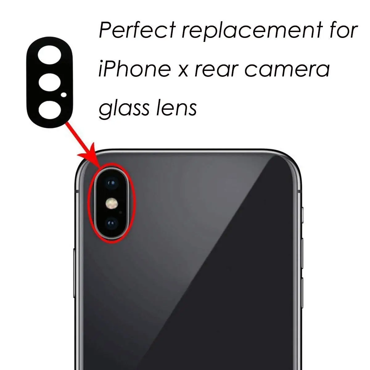 OEM Замена стеклянной крышки объектива задней камеры для iPhone X Оригинал с