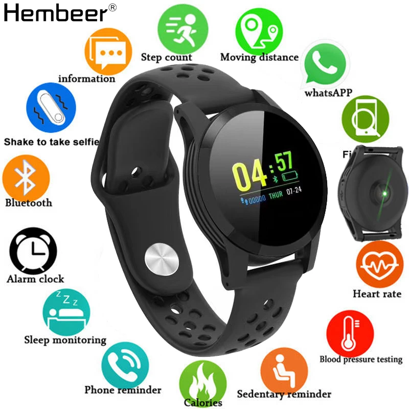 Smart Watch Blood Pressure Measurement Heart Rate Monitor Wristwatch Clock Sleep Tracker for iPhone Apple for Men Women Clock