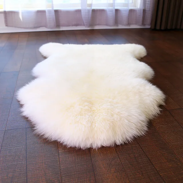 Customized Artificial Sheepskin White Hairy Carpets Bedroom Mat Living