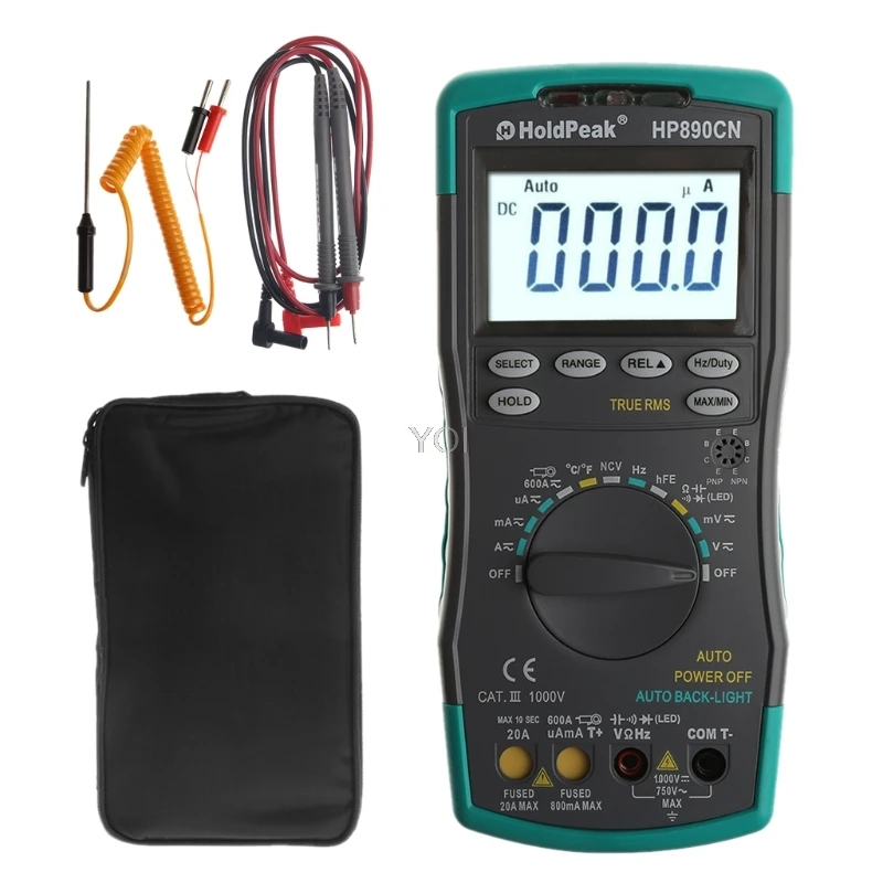 

HP-890CN Digital Multimeter 6000 Count Auto-Ranging Smart Voltage Current Tester
