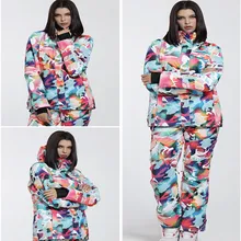 Gsou Snow-30 градусов, женский лыжный костюм, зимние уличные теплые костюмы для сноуборда, ветрозащитные водонепроницаемые женские лыжные куртки, дышащие штаны