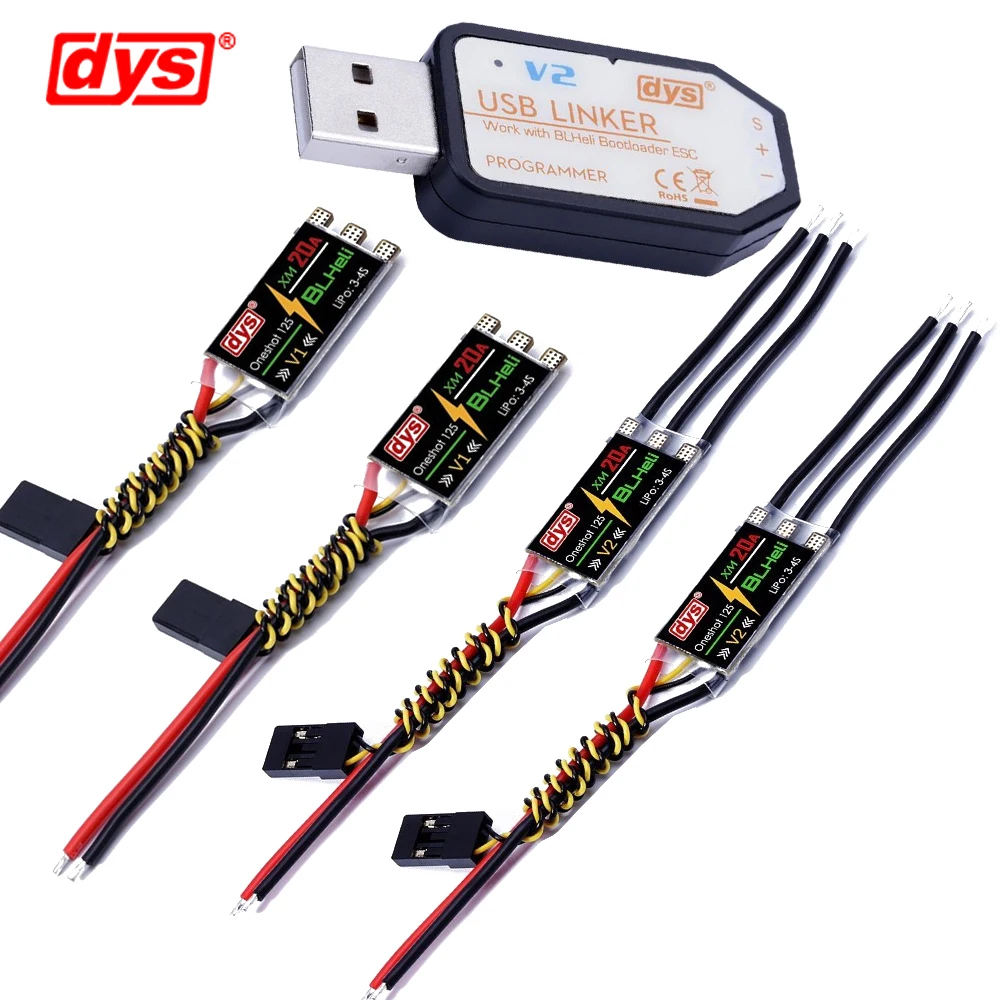 

4pcs/lot DYS XM Series XM20A BLHeli mini 20A High KV Power ESC V1/V2 Version And Program Card For Multirotor