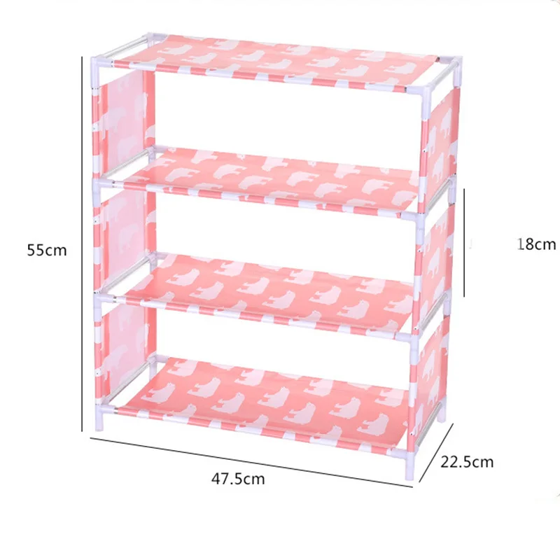 4 Tiers Non-woven Fabric Storage Shoe Rack Hallway Cabinet Organizer Holder Door Shoe Storage Cabinet Shelf DIY Home Furnit