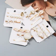 Любовь 3 шт./компл. летние пляжные украшения для волос модные подражание жемчужная раковина заколки в виде морской звезды Заколки для волос для Для женщин аксессуары для волос