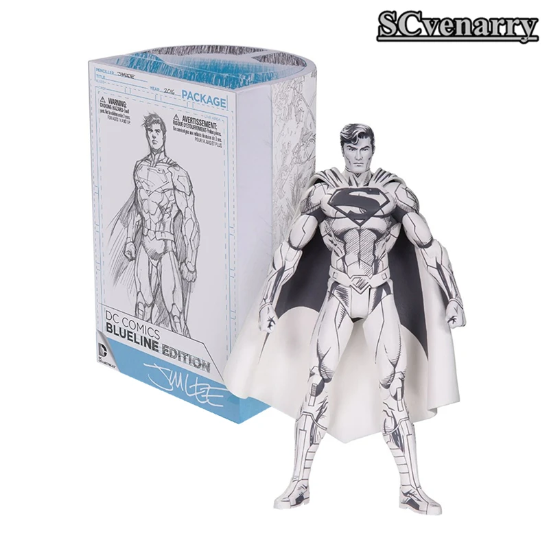 

SDCC DC Comics Sketch Superman or Super Man Figure Blueline Edition JimLee Con Batman PVC Action Figures Toy Brinquedos
